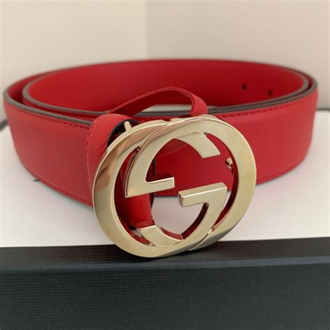 how to tell if red gucci belt is real|Gucci belt interlocking g buckle.